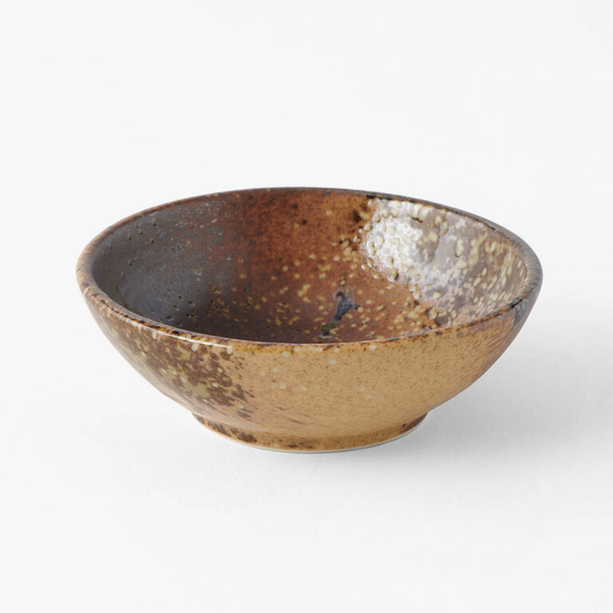 MIJ Round Cha-Jaku (Wabi Sabi) Ceramic Cat Bowl, In Brown | at Made Moggie