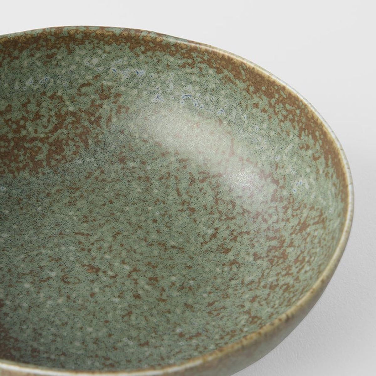 MIJ Green & Brown Ceramic Cat Bowl, In Oval Shape | at Made Moggie