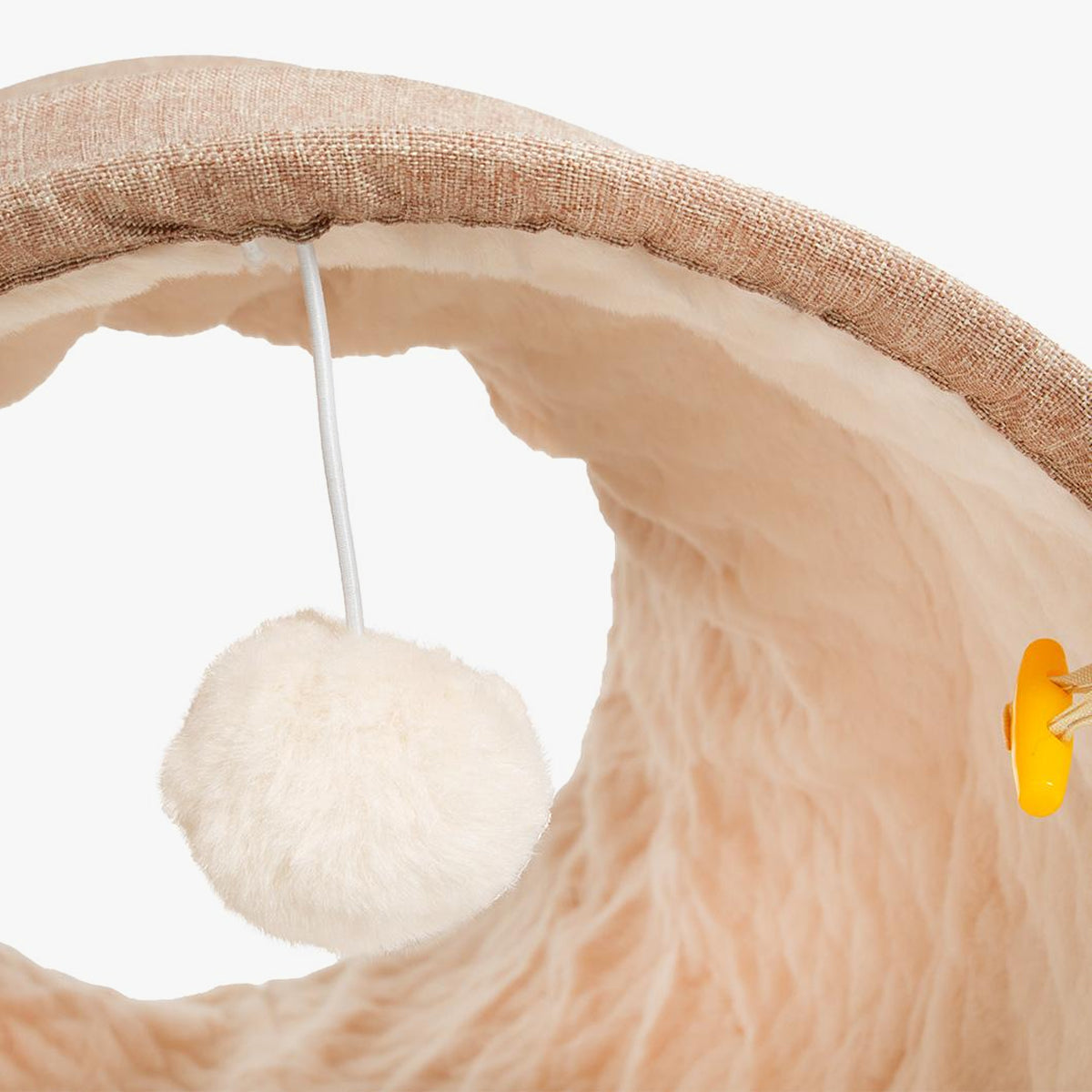 CanadianCat Collapsible Cat Tunnel, In Beige Fabric With Plush Fabric Inner | at Made Moggie