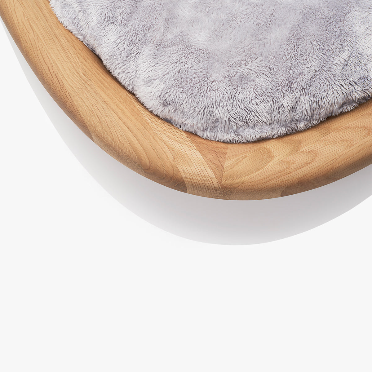 Karimoku Cat Bed, With Real Wood Base & Soft Plush Cushion | at Made Moggie