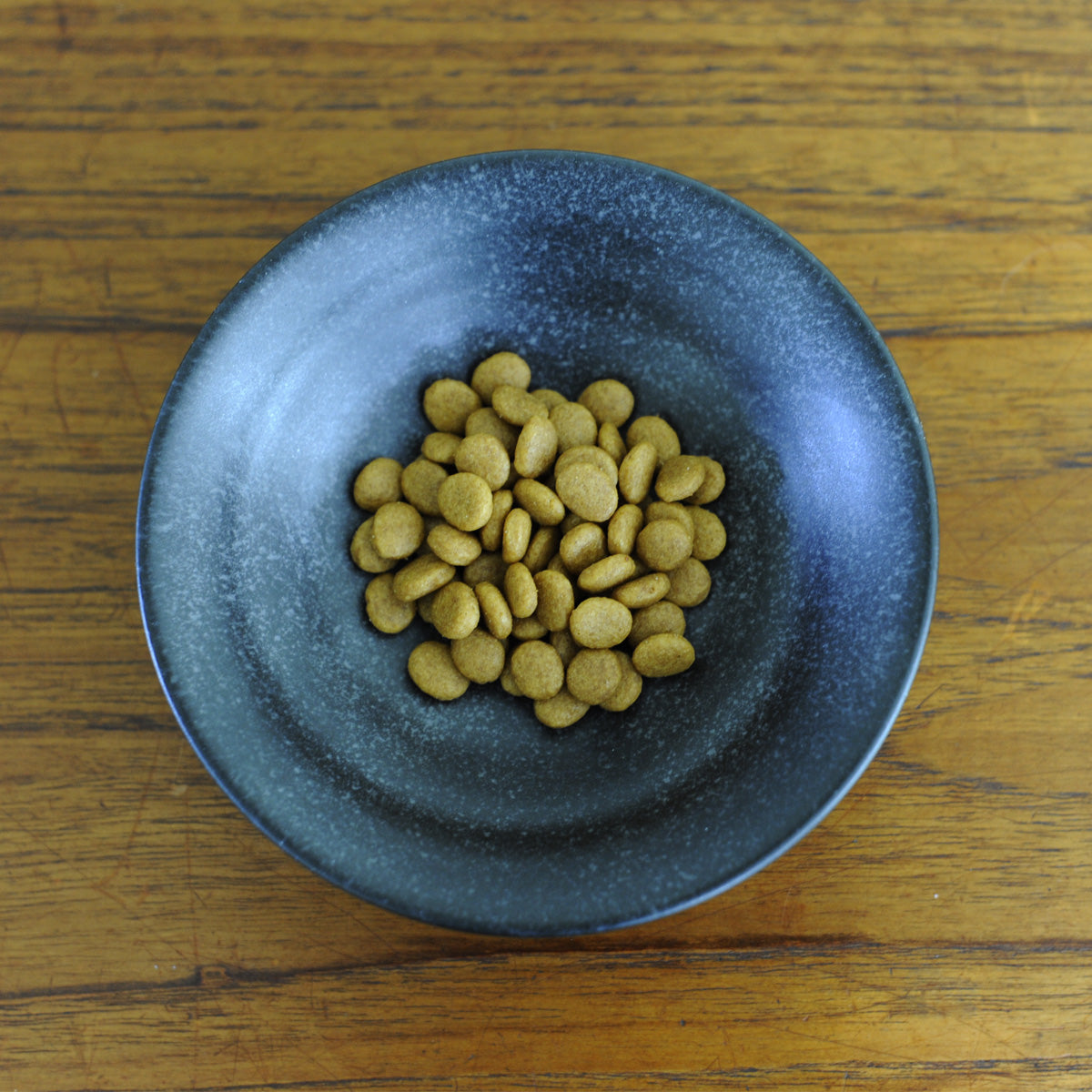 Kuriēto Round Rippuru Ceramic Cat Bowl, In Black | at Made Moggie