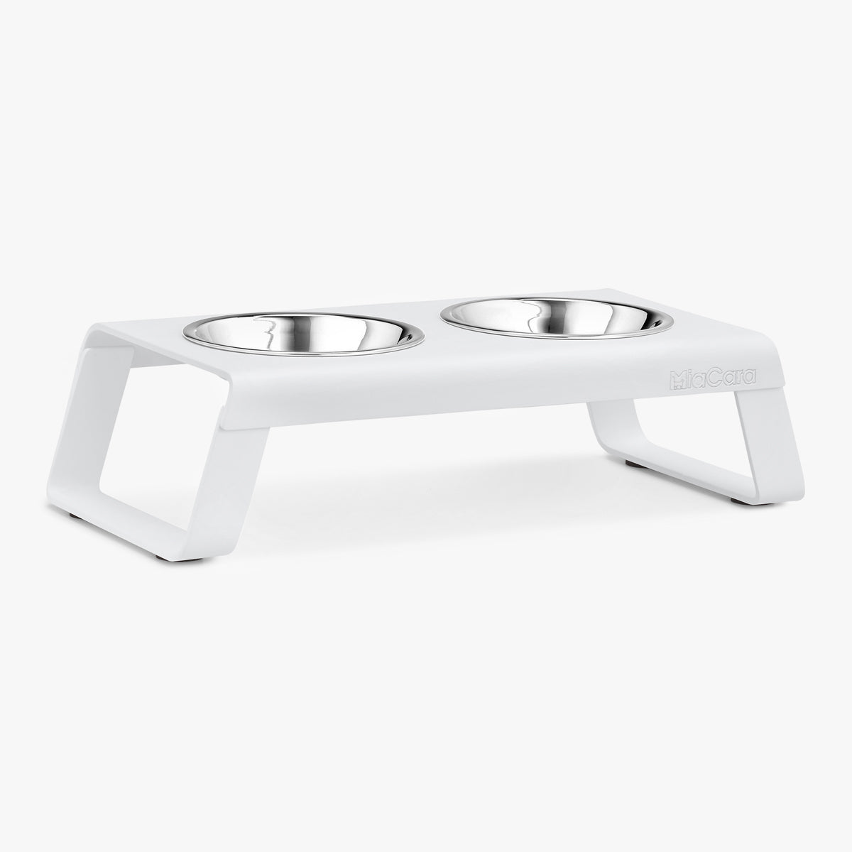 MiaCara Desco Cat Bowl Stand, In White | at Made Moggie