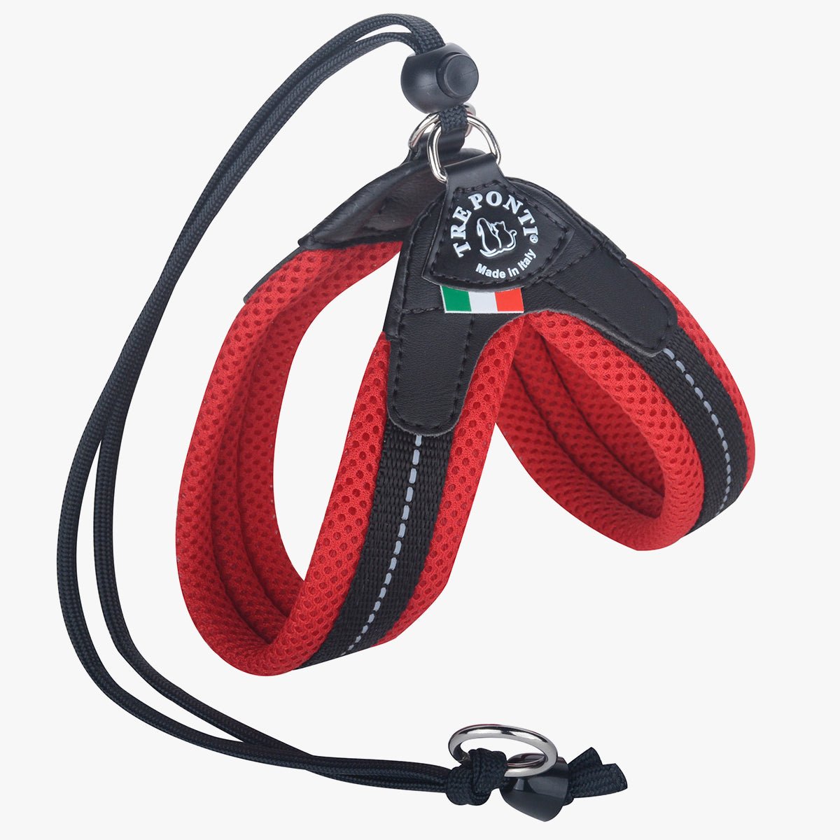 Tre Ponti Adjustable Cat & Kitten Harness, In Red Mesh Fabric | at Made Moggie