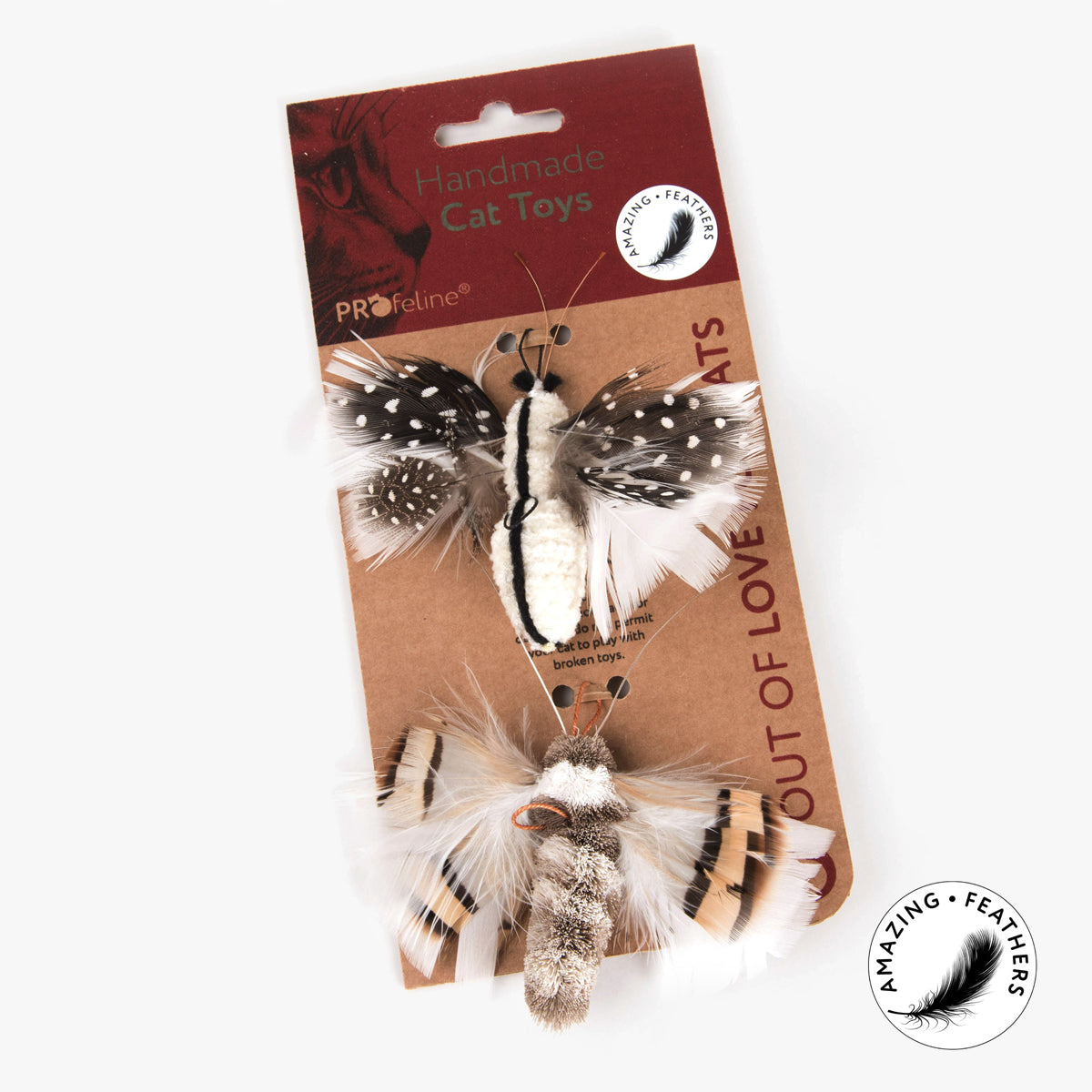 Profeline Special Edition Buzz, Cat Toy Set With Feather Butterflies | at Made Moggie