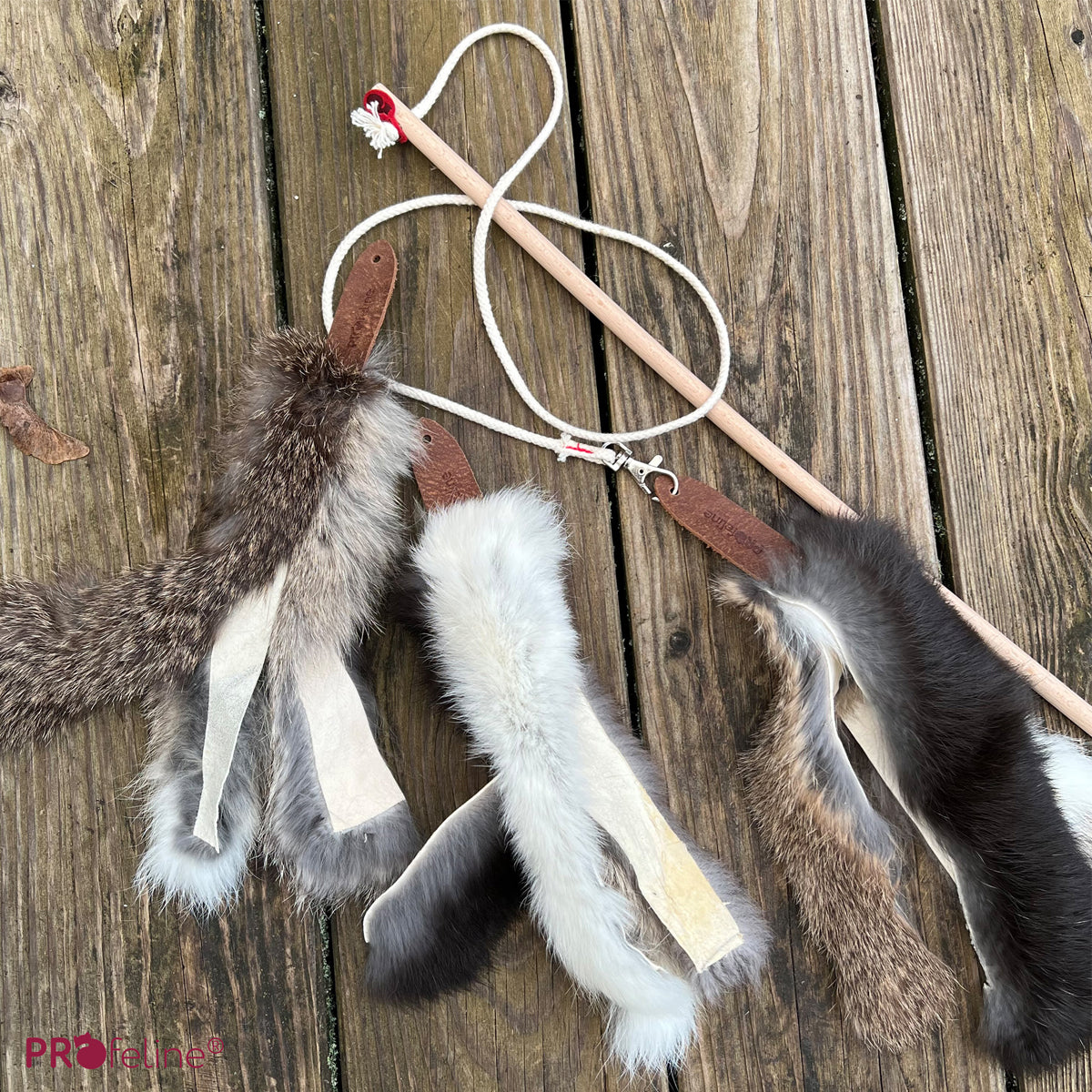 Profeline Cat Toy, Fur Shaggy Rabbit Refill, With Attachment for Wands | at Made Moggie
