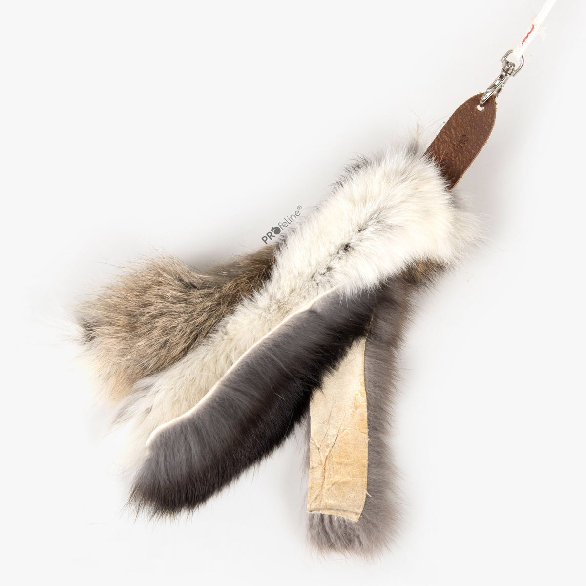 Profeline Fur Shaggy Cat Toy, Handmade With Fur & Leather | at Made Moggie