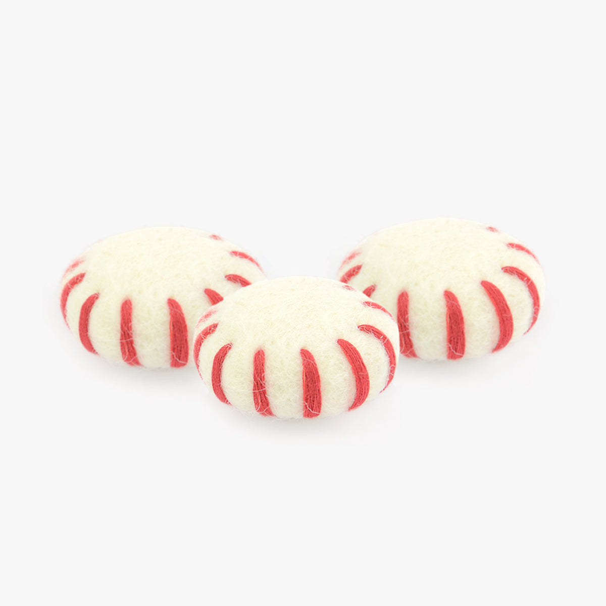 Stylecats Pfeffi Ball Cat Toy, In Felted Wool With Red Embroidery | at Made Moggie
