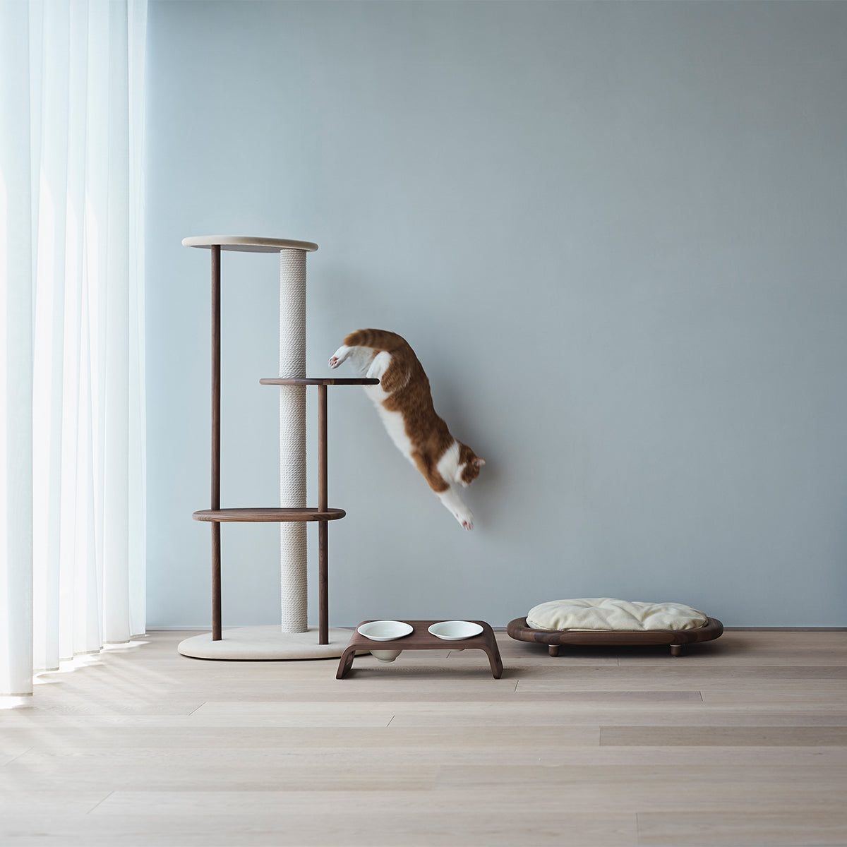 Karimoku Cat Premium Luxury Cat Furniture, Handmade From Walnut Wood | at Made Moggie
