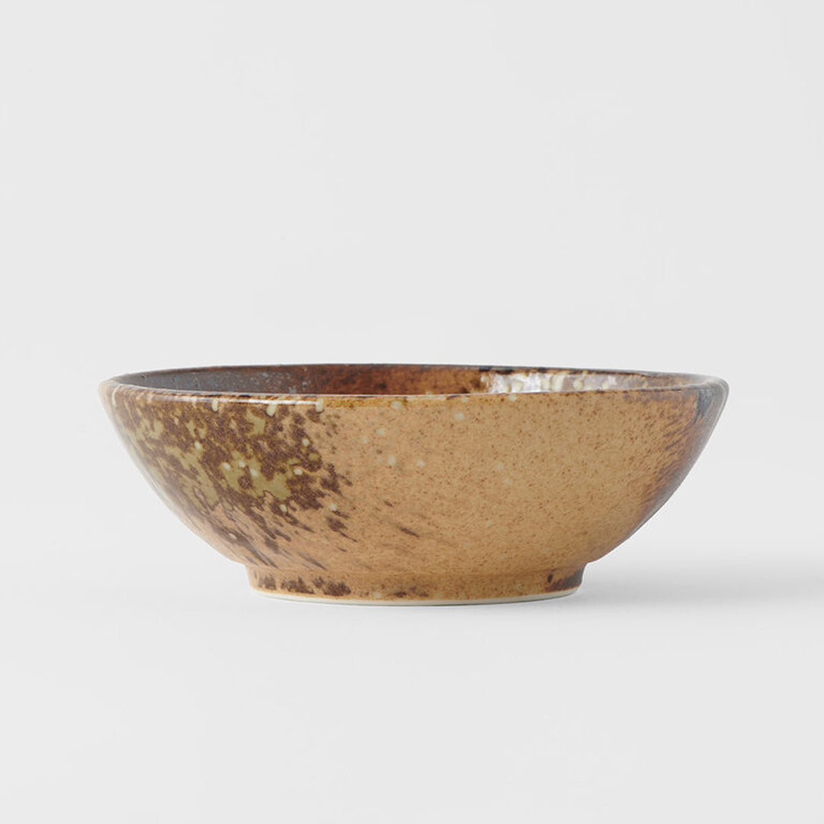 MIJ Round Cha-Jaku (Wabi Sabi) Ceramic Cat Bowl, In Brown | at Made Moggie