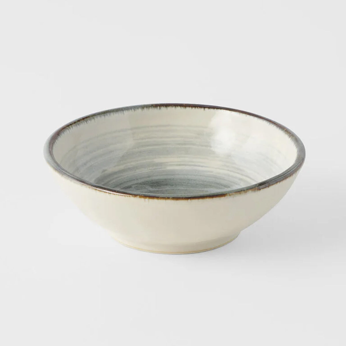 MIJ Round Glacier Ceramic Cat Bowl, In White | at Made Moggie