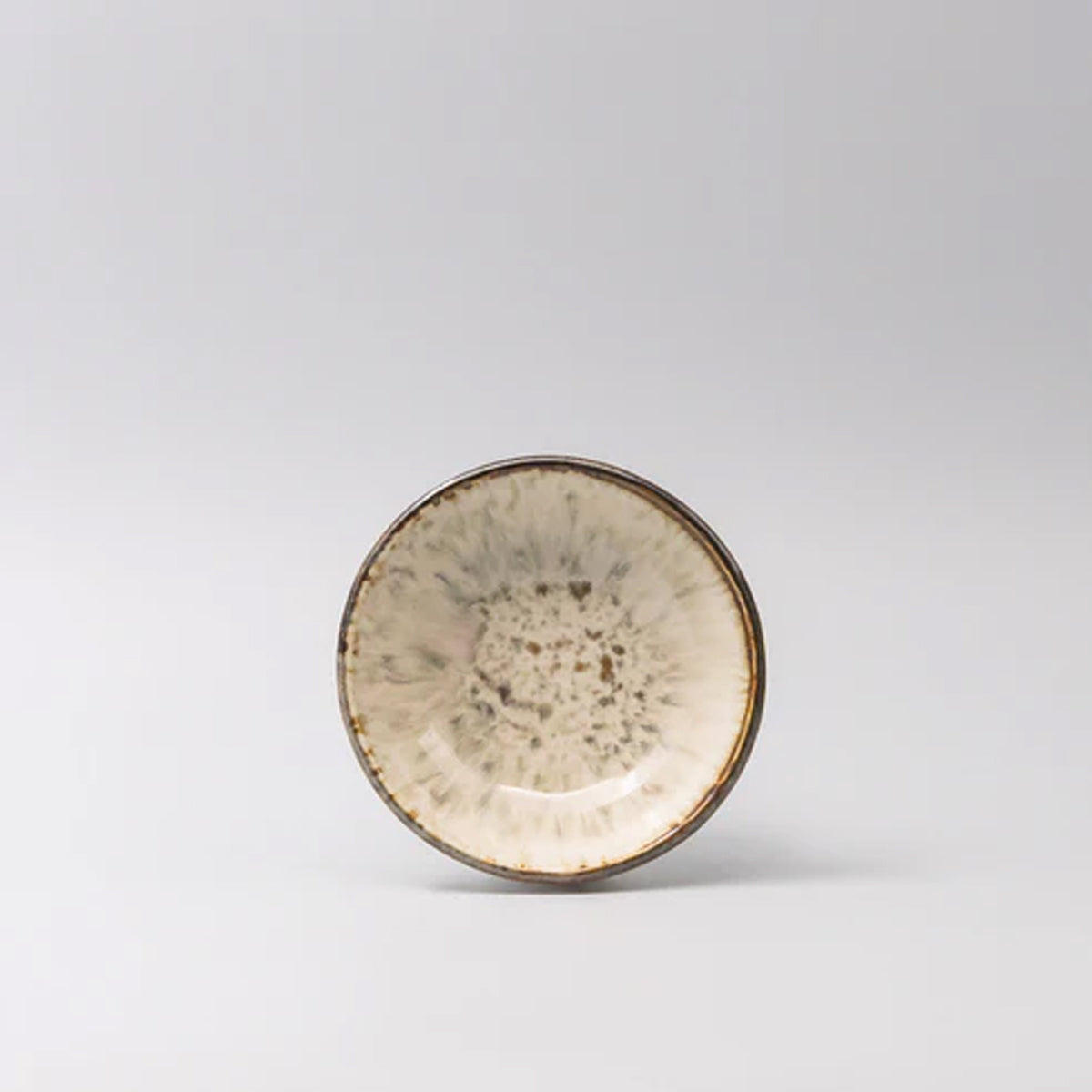 MIJ Round Ivory Pearl Ceramic Cat Bowl, In White | at Made Moggie