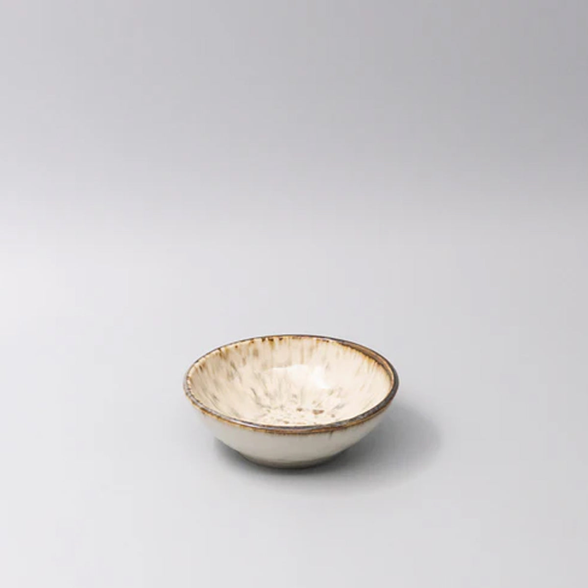 MIJ Round Ivory Pearl Ceramic Cat Bowl, In White | at Made Moggie