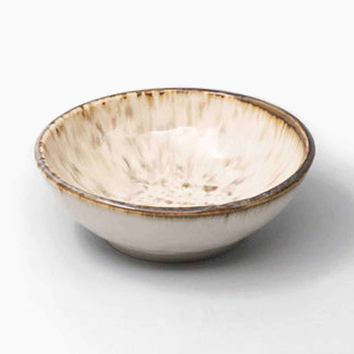 MIJ Round Ivory Pearl Ceramic Cat Bowl, In White | at Made Moggie