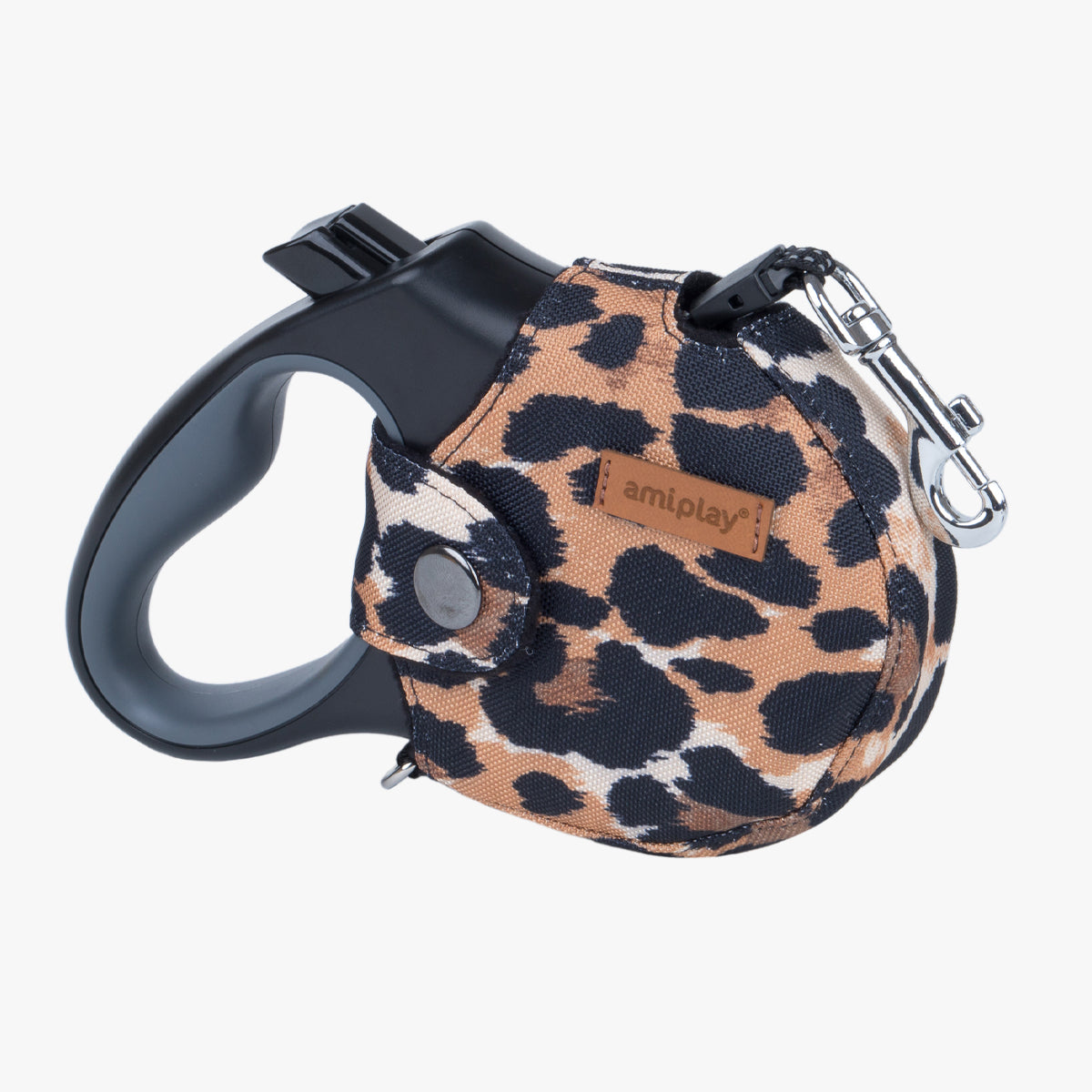 Amiplay 5m Retractable Leash, With Leopard-Print Cover | at Made Moggie