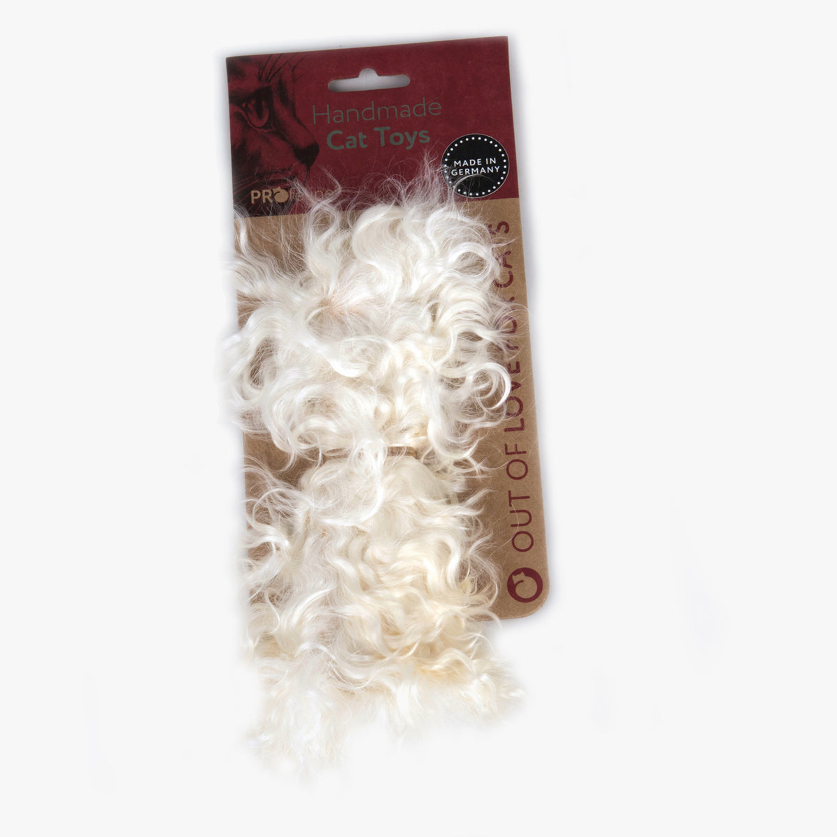 Profeline Curly Goat Fur Cat Toy, Natural Fur Pendant For Cat Wands | at Made Moggie