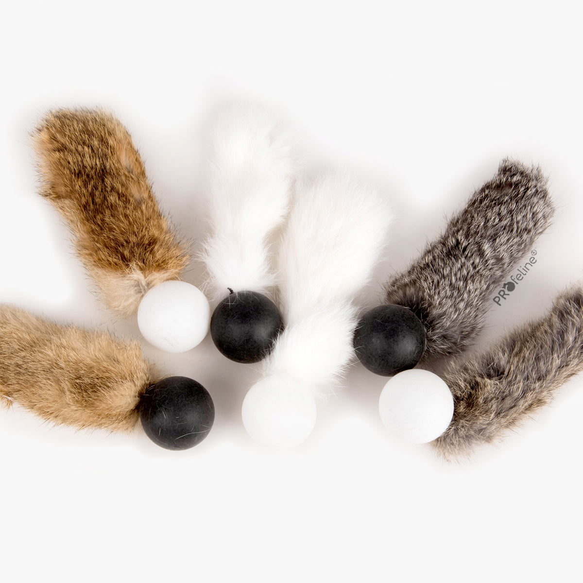 Profeline Furry Pong Cat Toy, Handmade With Fur & Ping-Pong Ball | at Made Moggie