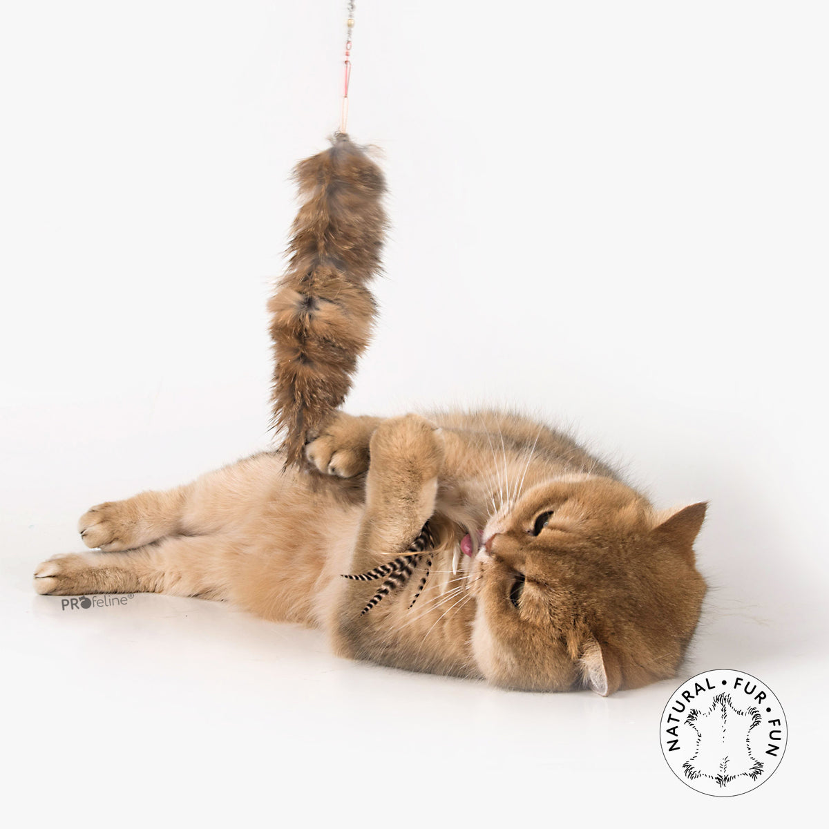 Profeline Furry Tail Cat Toy, Fur & Feather Attachment For Cat Wands | at Made Moggie