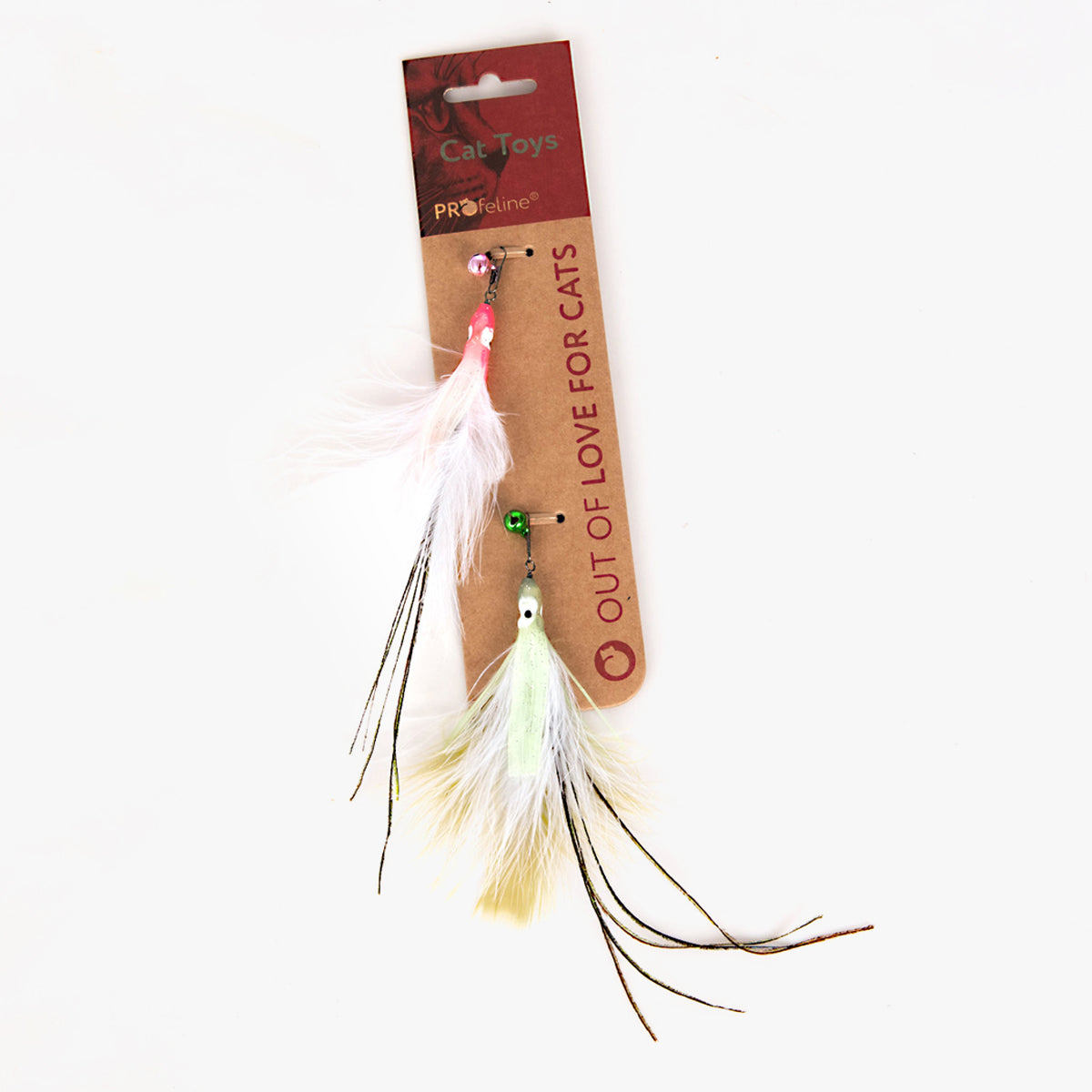 Profeline Glowing Octopus 2er Pack Refill, Feather Cat Toy Set | at Made Moggie