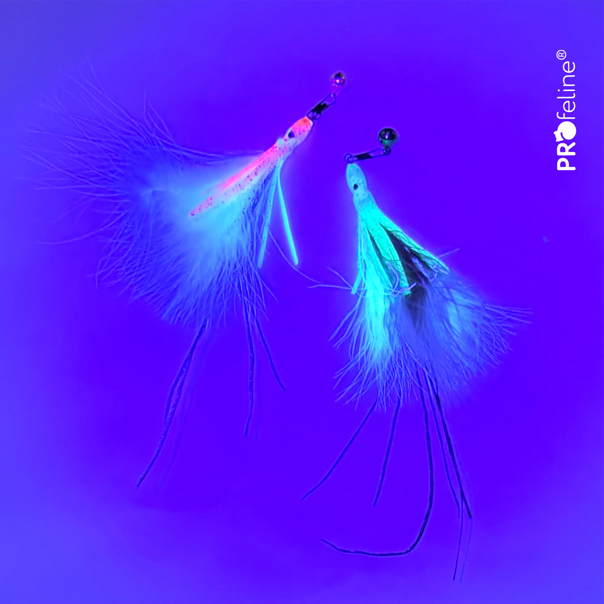 Profeline Glowing Octopus 2er Pack Refill, Feather Cat Toy Set | at Made Moggie
