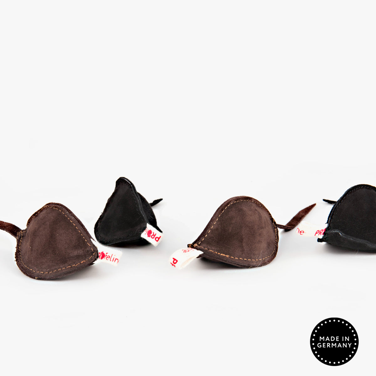 Profeline Leather Catnip Mouse Toy, In Brown or Black | at Made Moggie