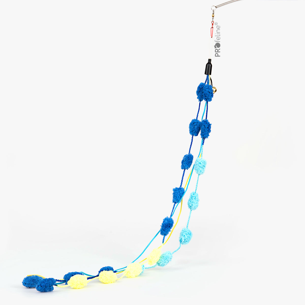 Profeline Pom Pom Ribbon Cat Toy, in Blue | at Made Moggie