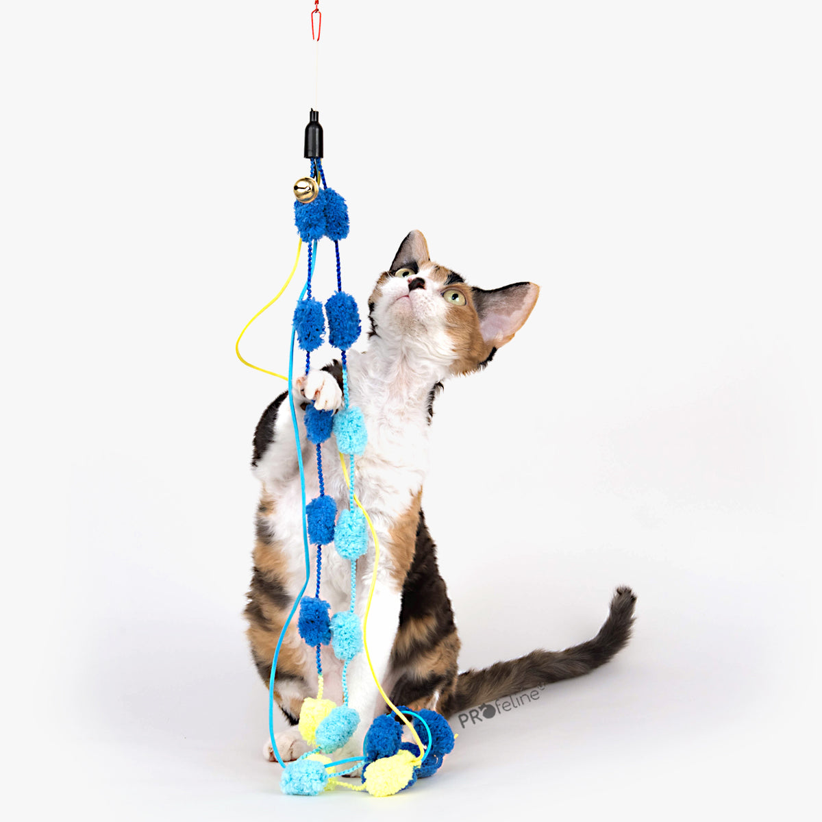 Profeline Plush Cat Toy, Blue Pom Pom Ribbon Refill for Cat Wands | at Made Moggie