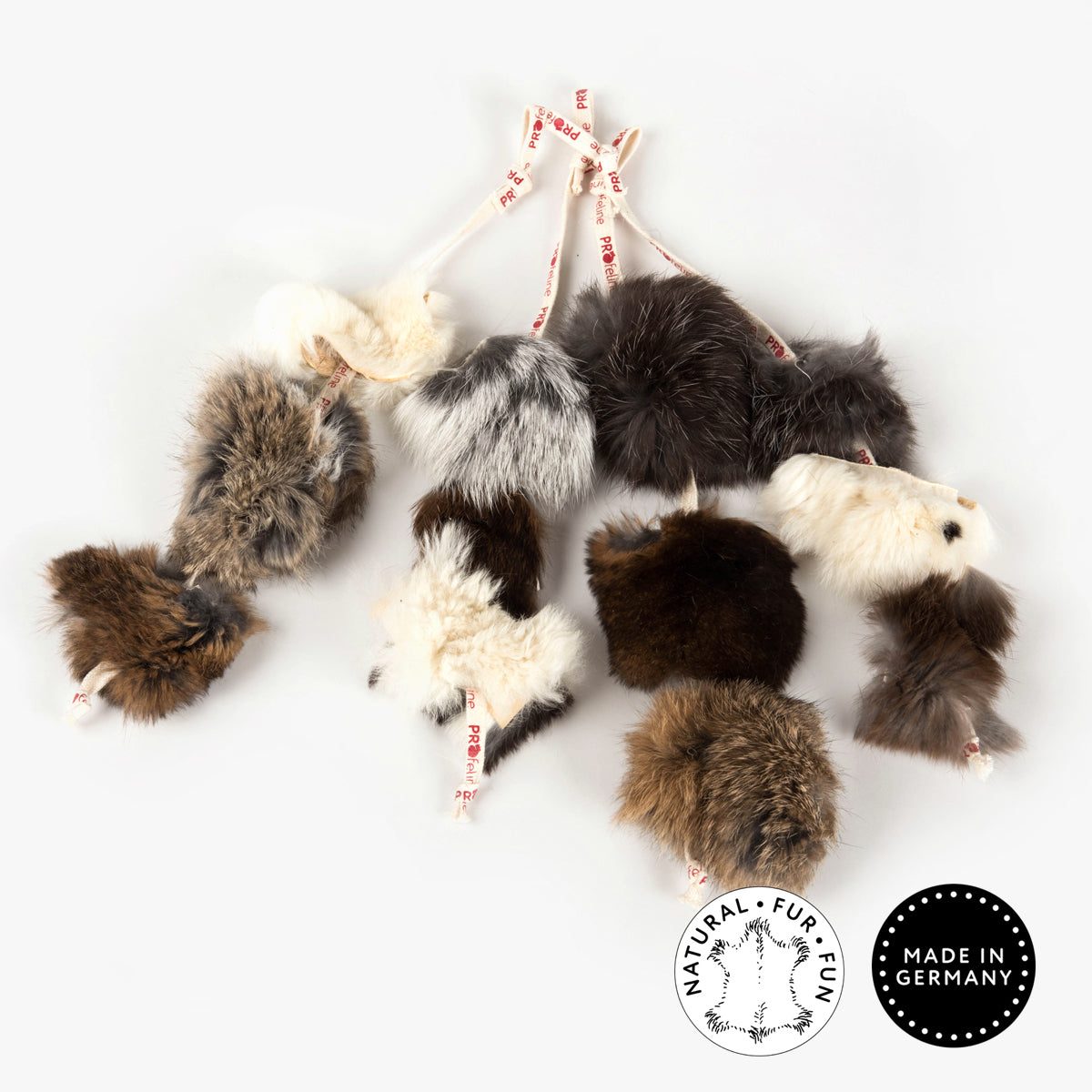 Profeline Rabbit Bubble Tail, Real Fur Cat Toy | at Made Moggie
