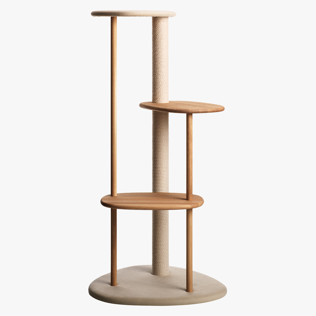 Karimoku Cat 124cm Tall Cat Tree, In Natural Wood | at Made Moggie