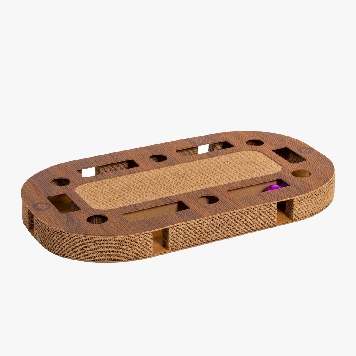 CanadianCat PlayPlate Small Cardboard Scratcher in Walnut Finish for Kittens | at Made Moggie