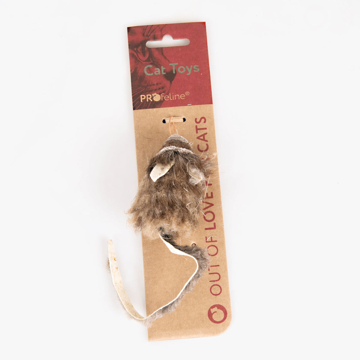 Profeline Opossum Mouse Refill, Cat Toy Made From Leather, Bristles & Wool | at Made Moggie