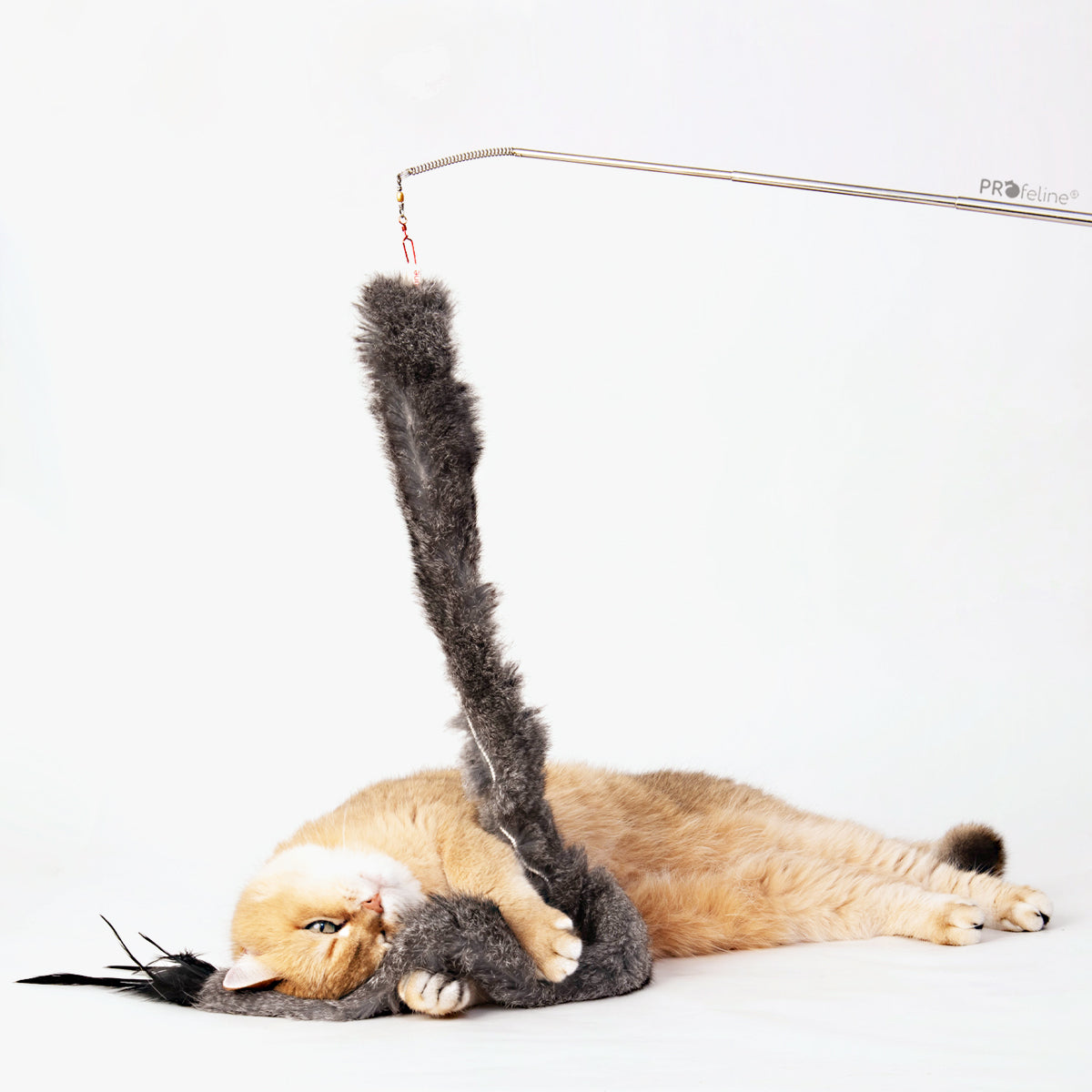 Profeline Savage Fur Snake Cat Toy, Handmade With Fur & Feather | at Made Moggie