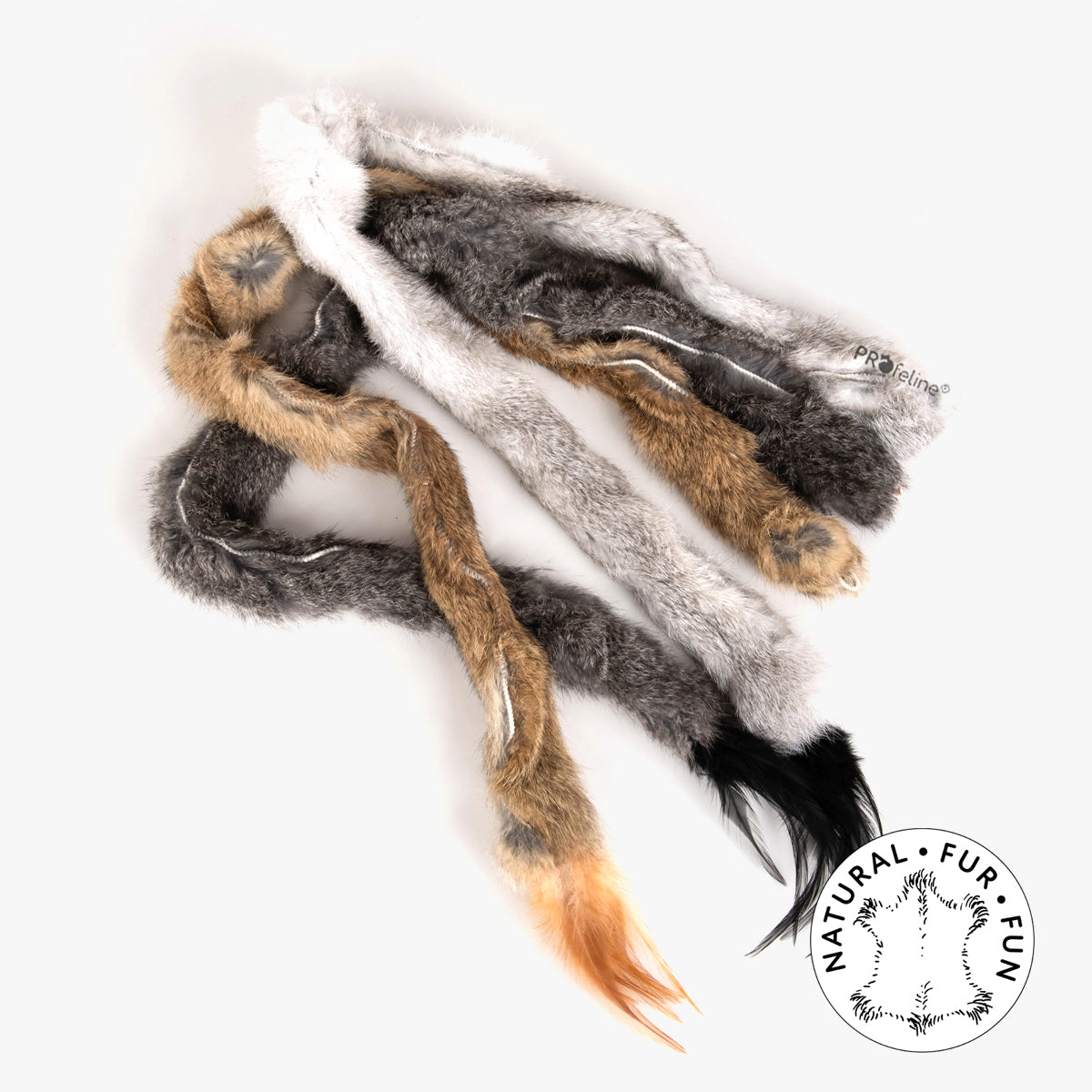 Profeline Savage Fur Snake Cat Toy, Handmade With Fur & Feather | at Made Moggie