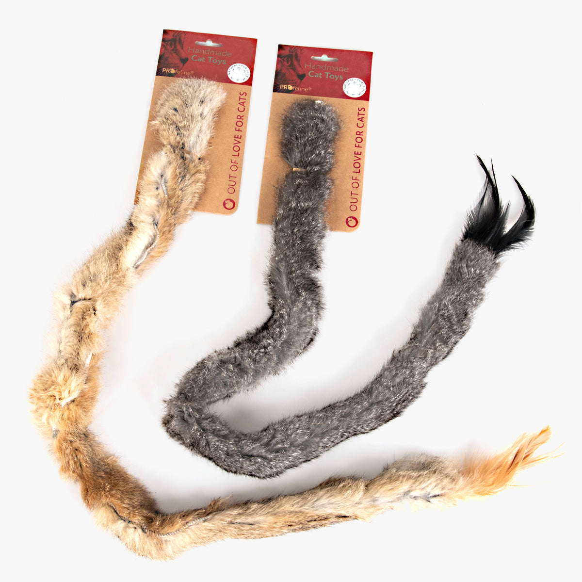 Profeline Savage Fur Snake Cat Toy, Handmade With Fur & Feather | at Made Moggie