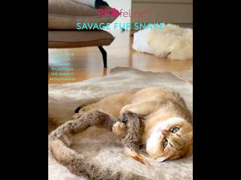Profeline Savage Fur Snake Cat Toy, Handmade With Fur & Feather | at Made Moggie