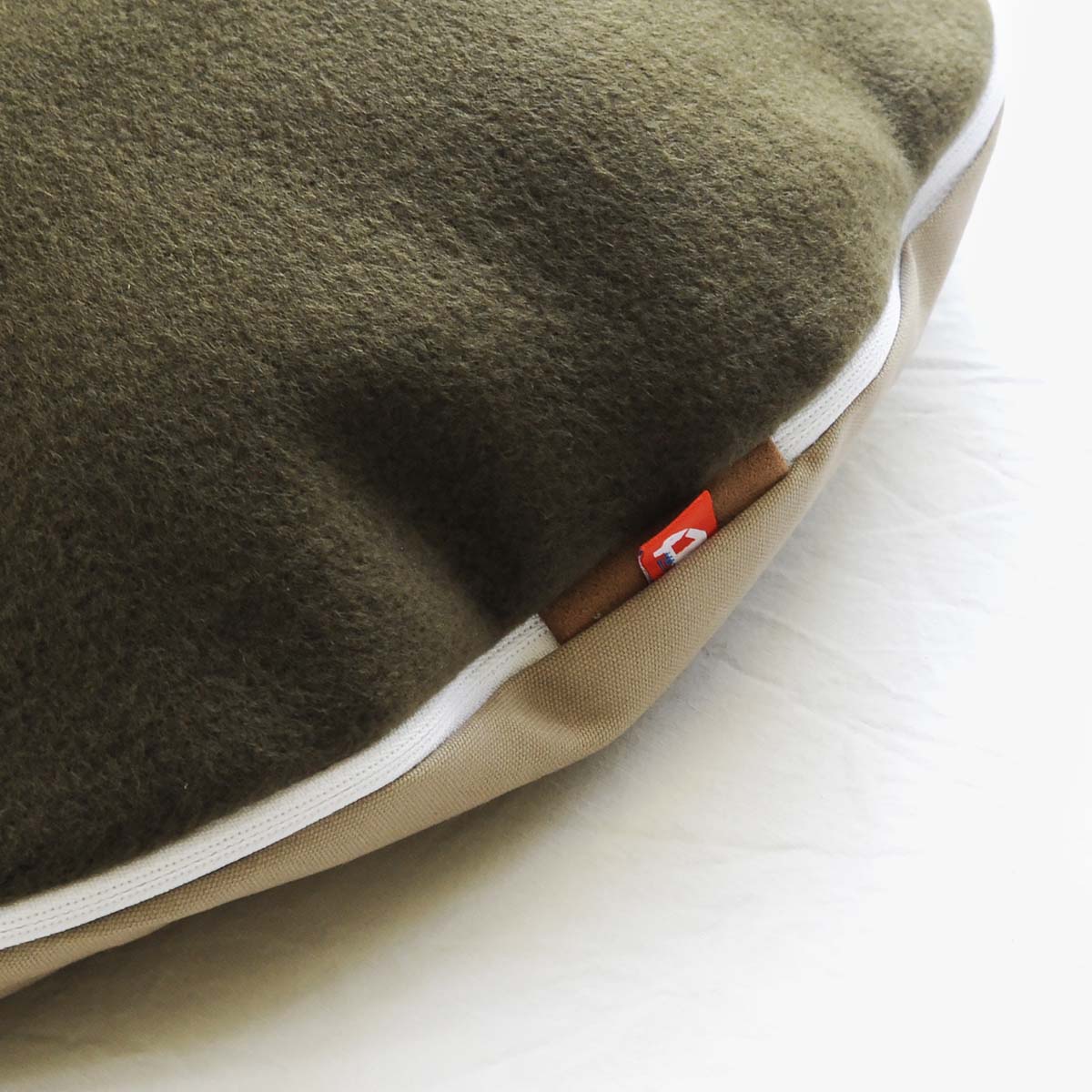 41st Century Cat Bed Cushion In Khaki Colour | at Made Moggie