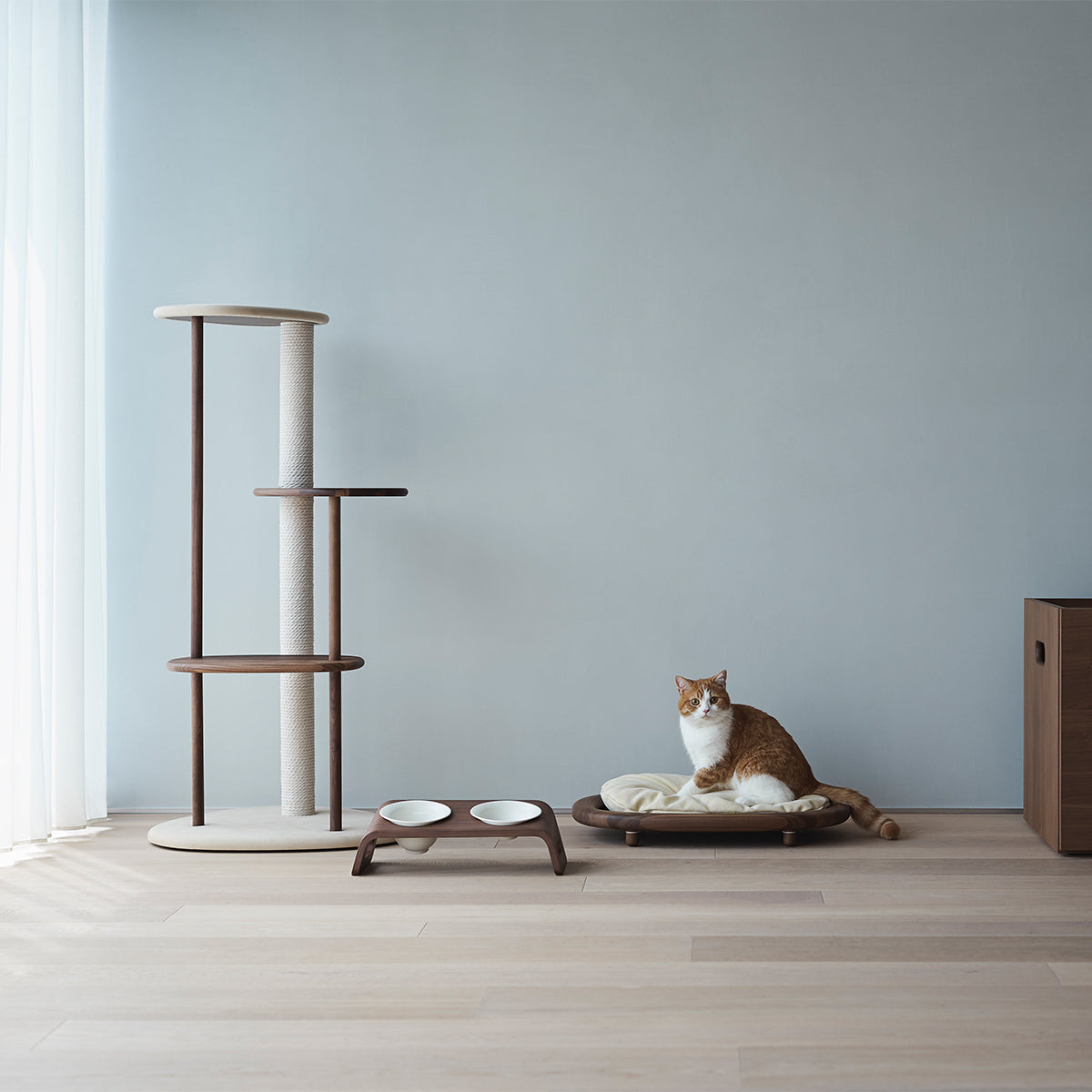 Karimoku Cat Luxury Cat Furniture In Walnut Wood | at Made Moggie