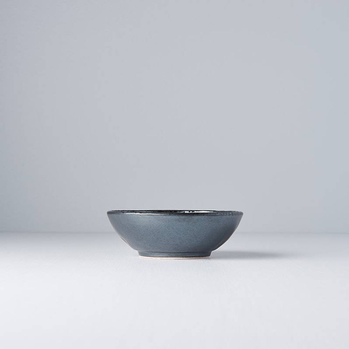 MIJ Round Black Pearl Ceramic Cat Bowl, In Black & Grey | at Made Moggie