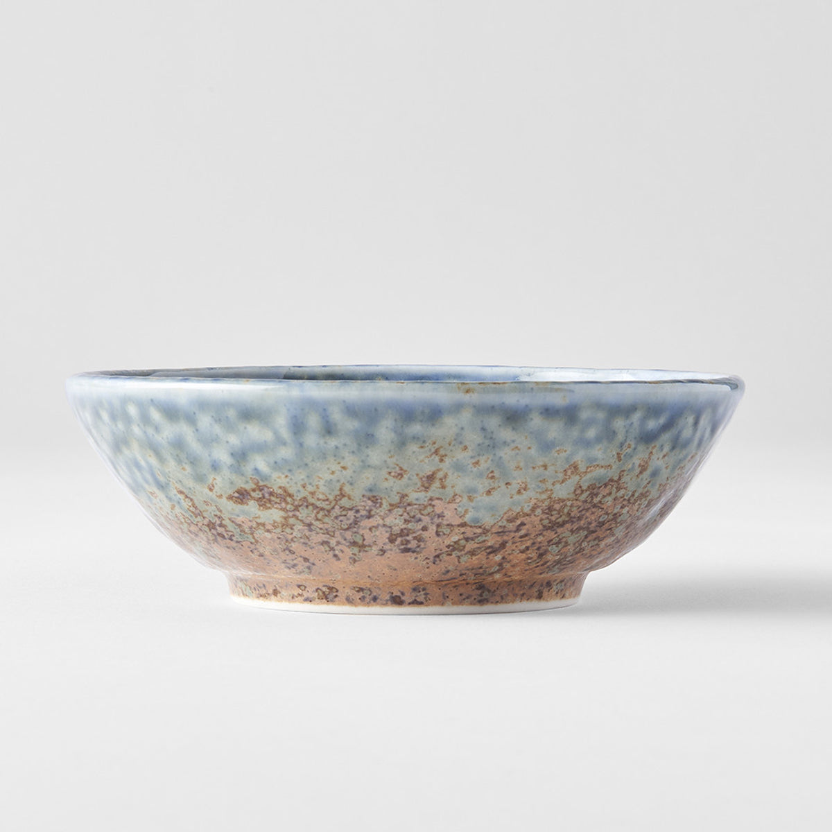 MIJ Round Earth & Sky Ceramic Cat Bowl, Made in Japan | at Made Moggie 