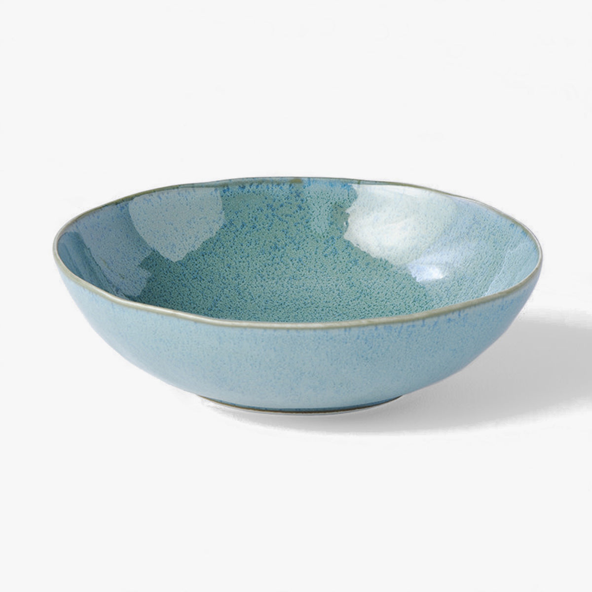 MIJ Oval Peacock Ceramic Cat Bowl, In Turquoise & Sage Tones | at Made Moggie