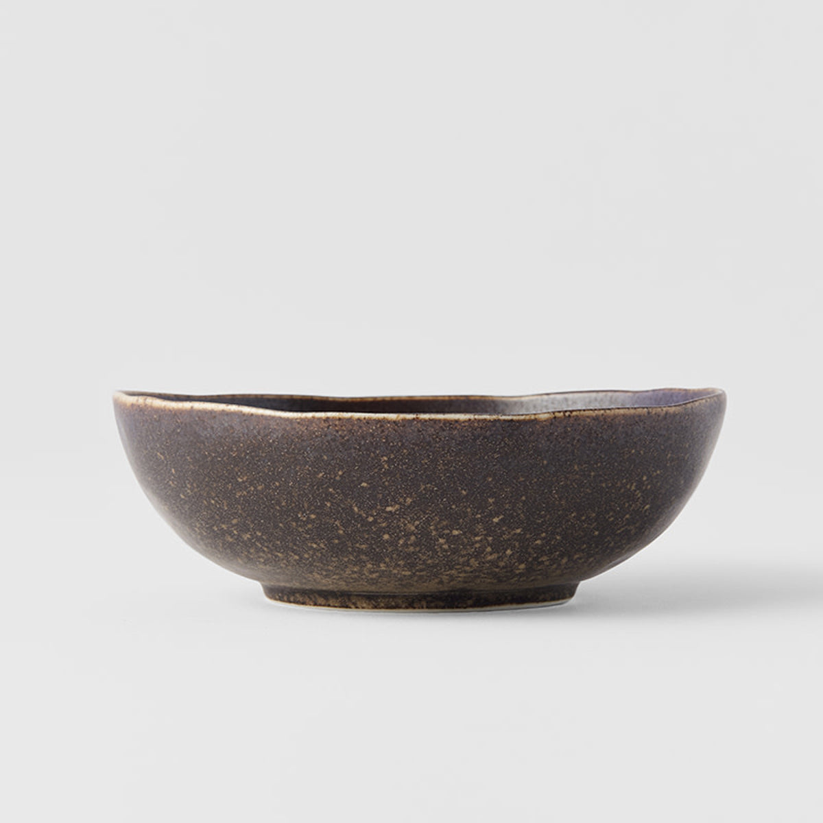 MIJ Oval Mocha Ceramic Cat Bowl, In Dark Brown | at Made Moggie