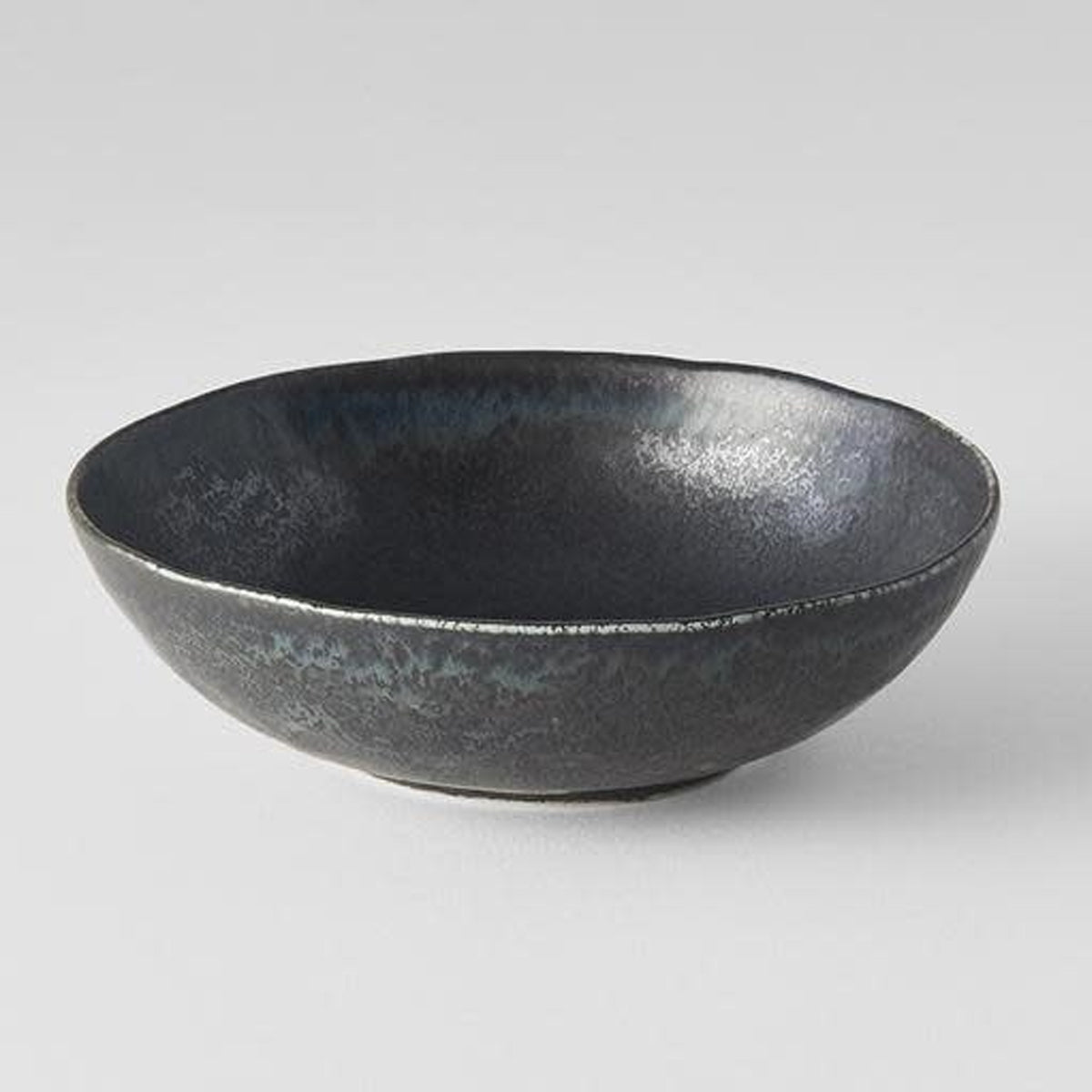 MIJ Ceramic Cat Food Bowl, In Black Oval Shape | at Made Moggie