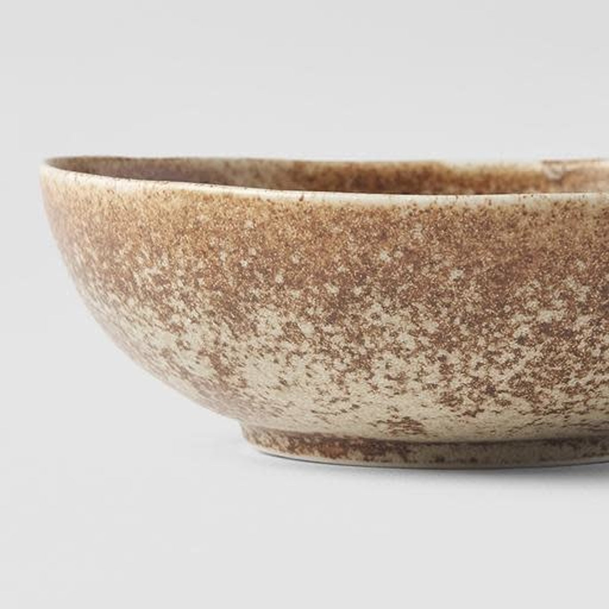 MIJ Oval Sand Fade Ceramic Cat Bowl, In Natural Beige & Brown | at Made Moggie 