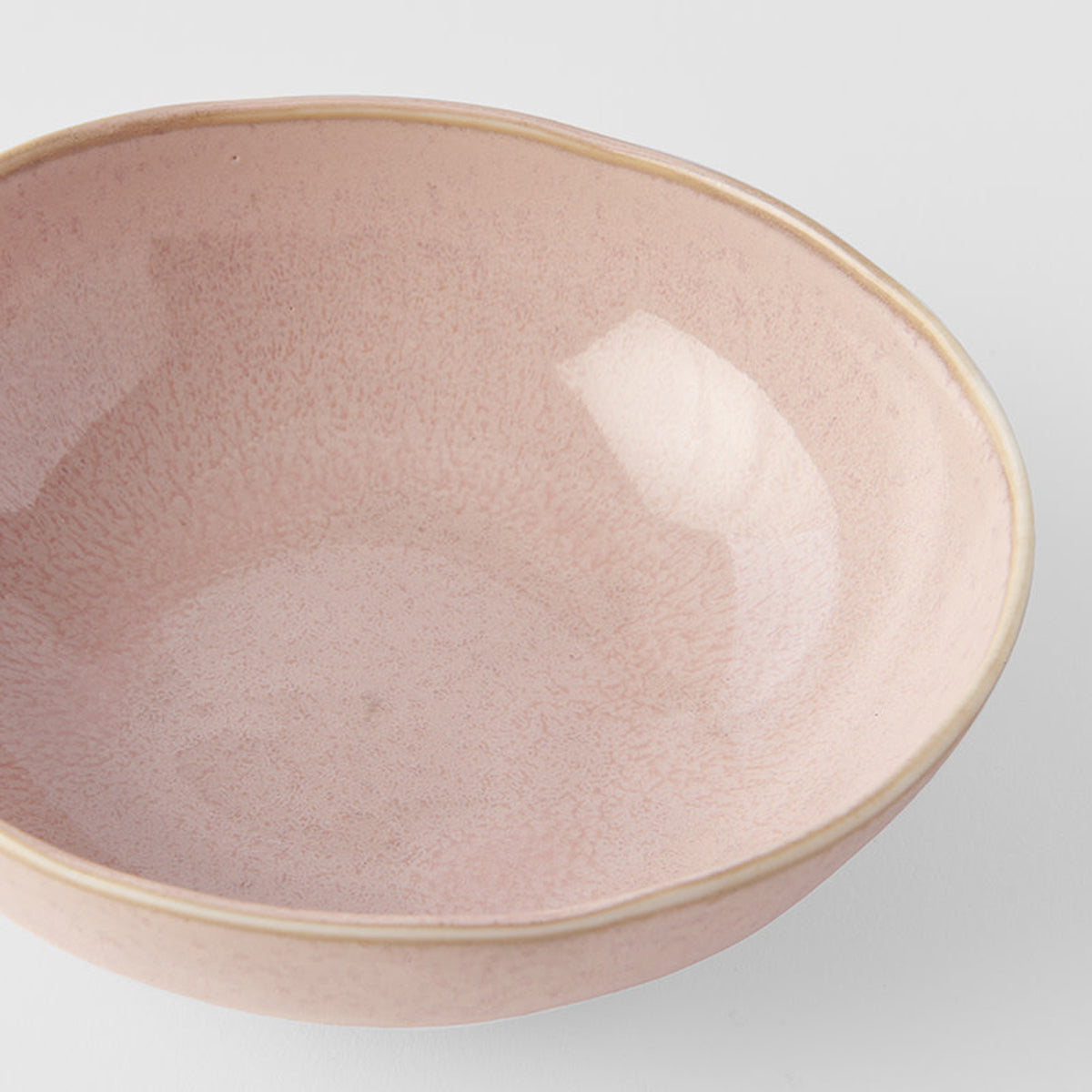 MIJ Oval Ceramic Cat Bowl, In Pink With Pale Gold Rim | at Made Moggie