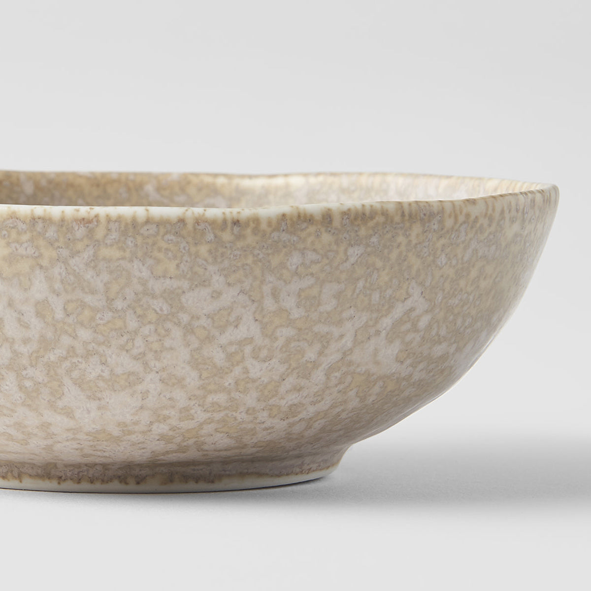 MIJ Oval White Fade Ceramic Cat Bowl, In Cream & Beige | at Made Moggie