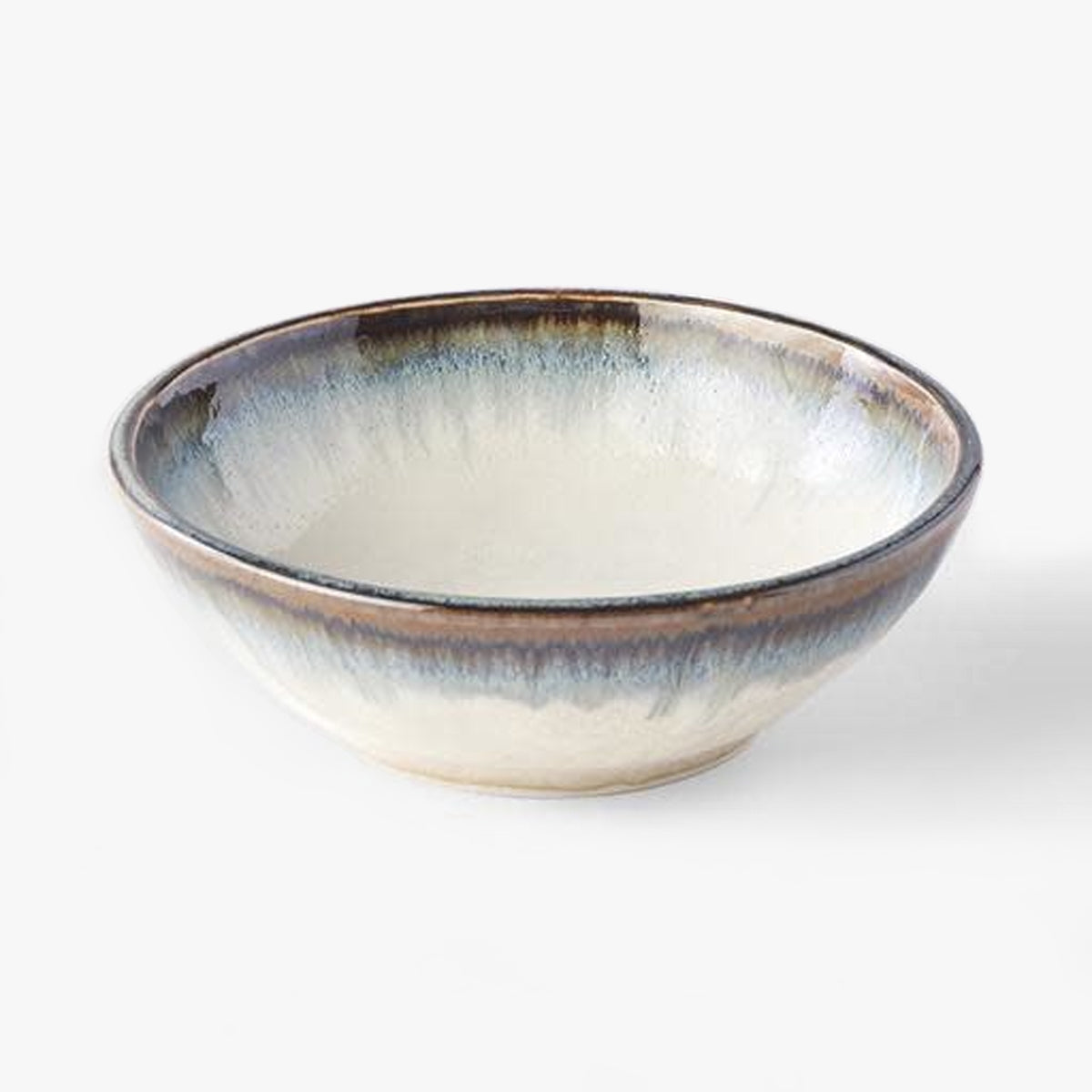 MIJ Round Aurora Ceramic Cat Bowl, In White | at Made Moggie