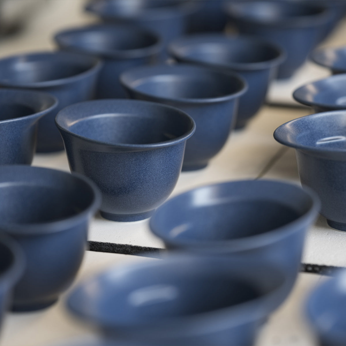 Karimoku Cat Ceramic Cat Water Bowls, In Blue Porcelain | at Made Moggie
