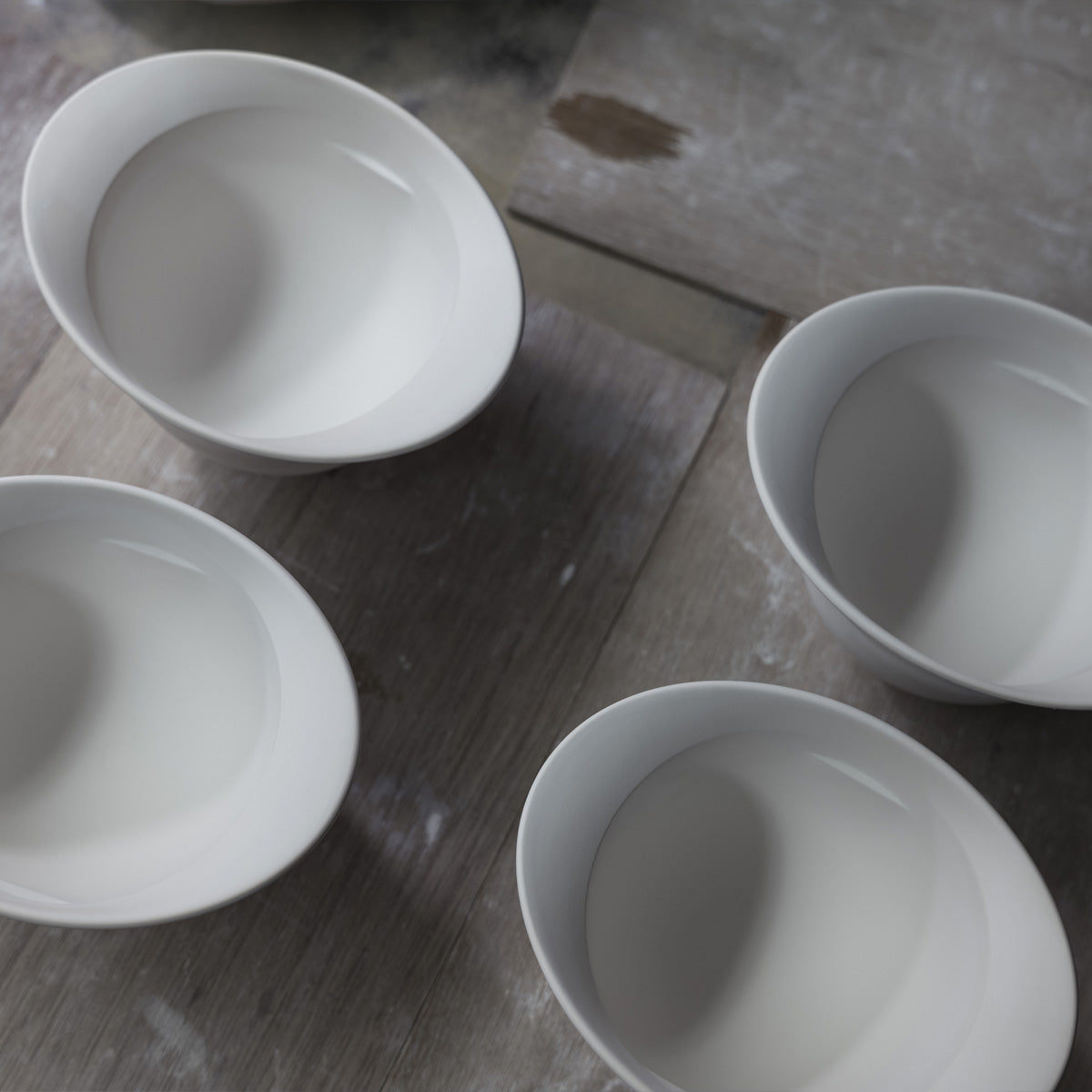 Karimoku Cat Ceramic Cat Food Bowls, In White Porcelain | at Made Moggie