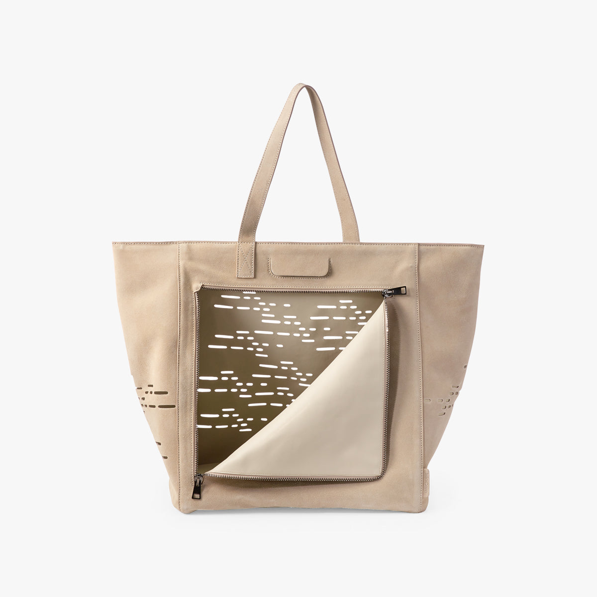 MiaCara Luxury Cat Carrier Bag, Handmade With Beige Suede Leather | at Made Moggie
