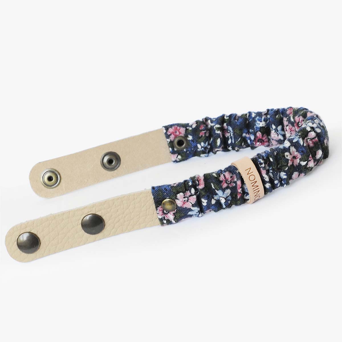 Nominoo Cat Collar, With Leather & Flower Fabric, & Elastic Safety Release | at Made Moggie