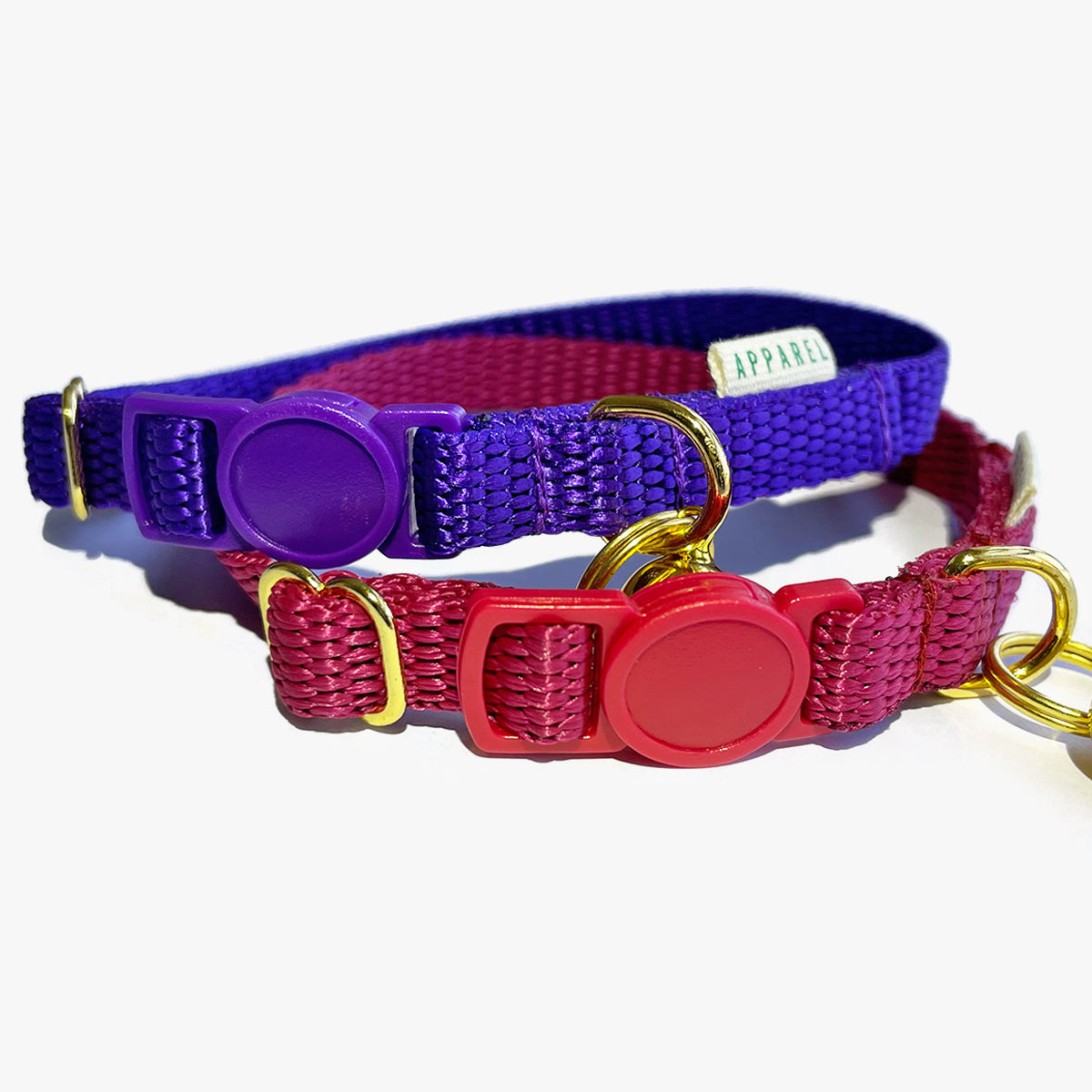 Doggie Apparel Quick Release Cat Collar, In Purple Or Burgundy Nylon | at Made Moggie